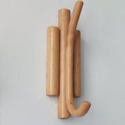 Porte-manteaux muraux vintage en bambou du milieu du siècle
