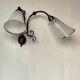 Bronze wall light with 2 lights and 2 granite glass tulips