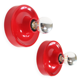 Pair of petite Disc sconces selected by Charlotte Perriand for Les Arcs