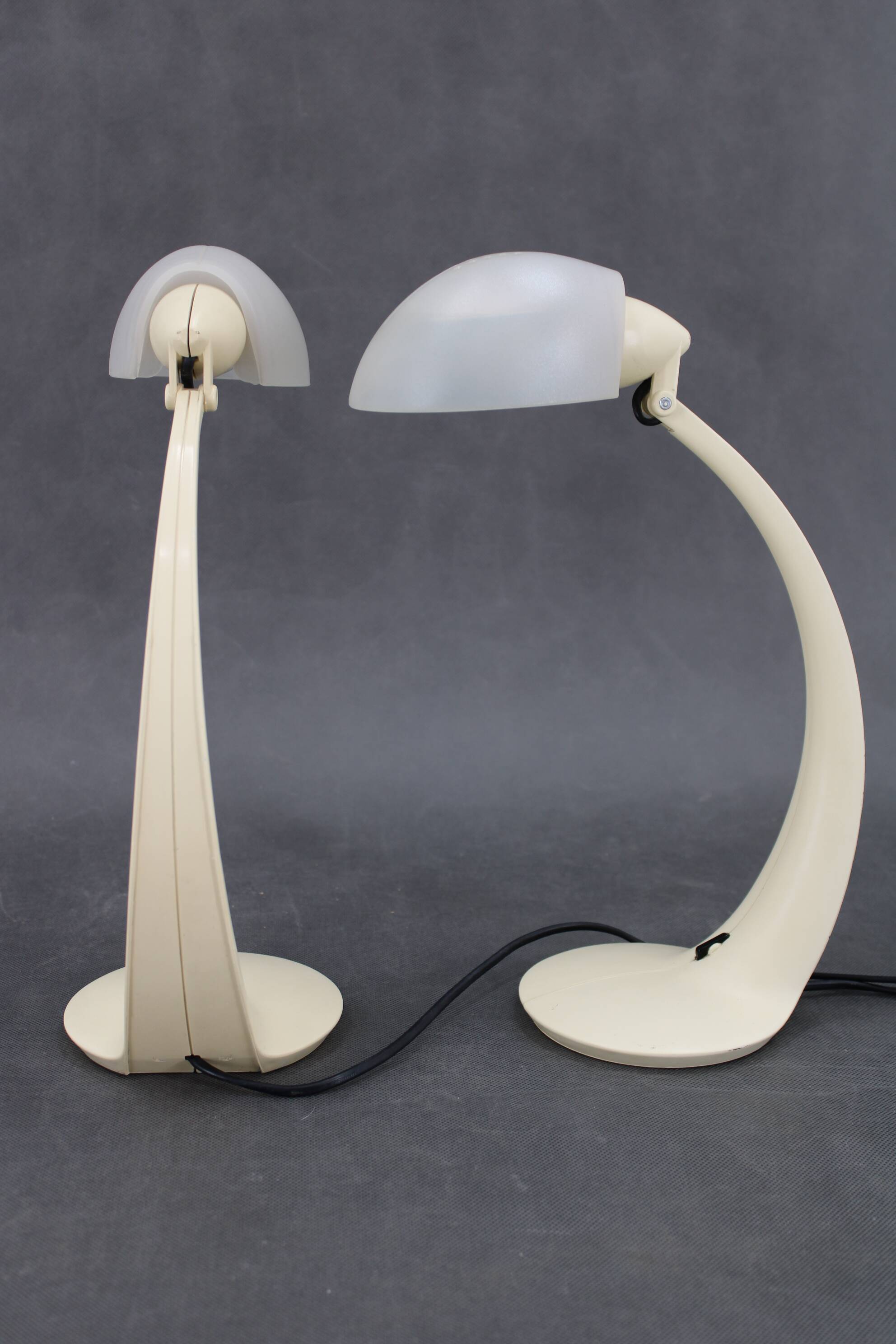 1970s Pair of Veneta Lumi Table Lamps  model Virgola, Italy