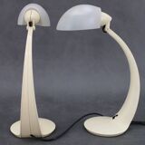 1970s Pair of Veneta Lumi Table Lamps  model Virgola, Italy