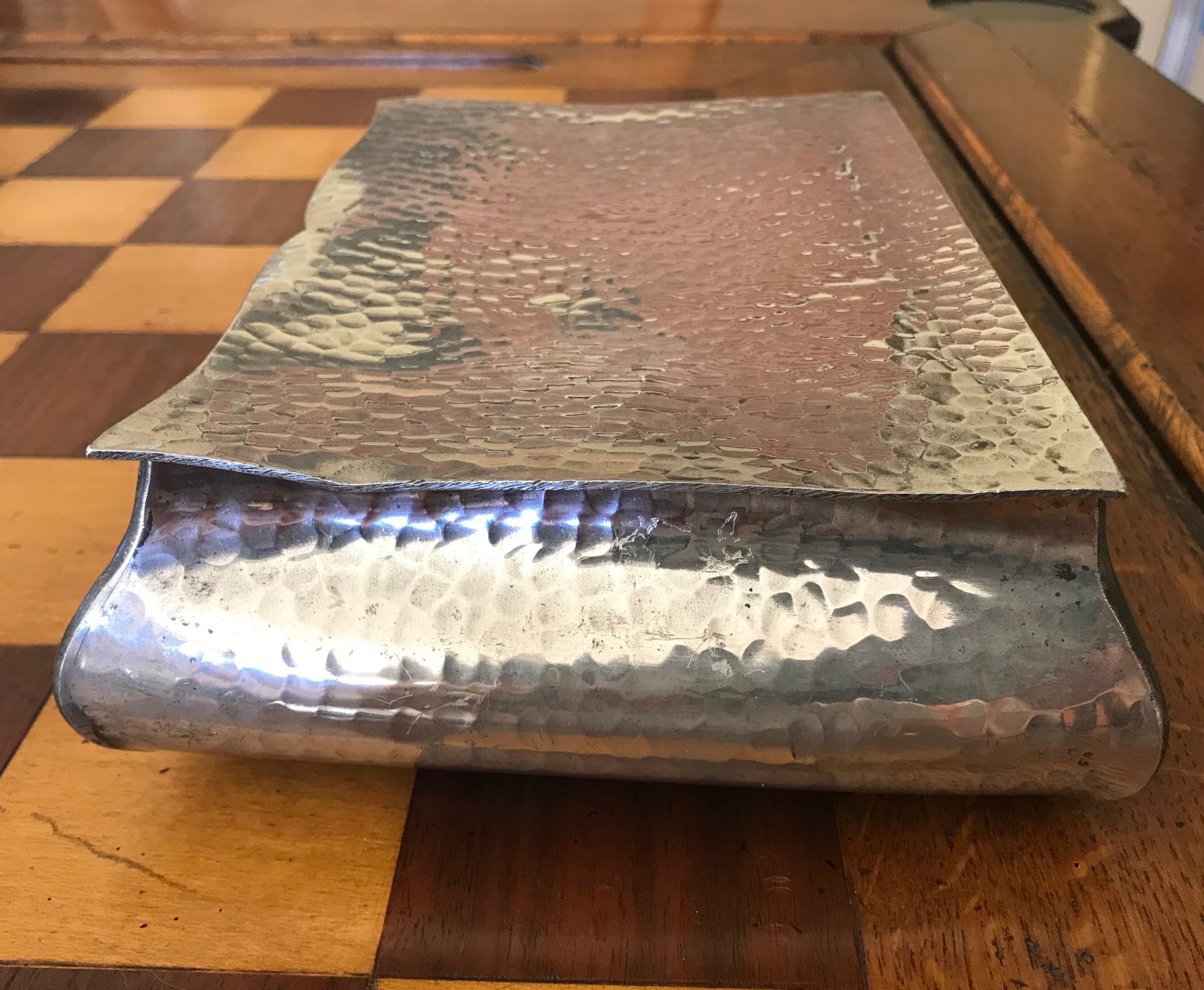 Hammered pewter cigar box from the 1930s