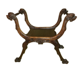 Curule seat carved.