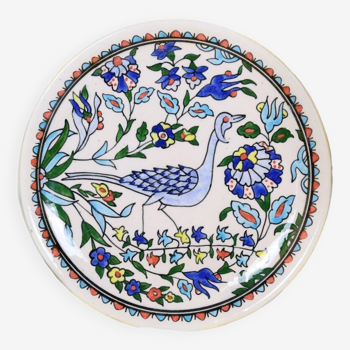 Wall plate hand painted bird decor