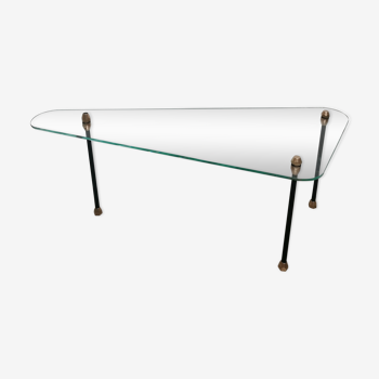 Glass tripod coffee table