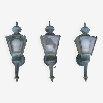 Three vintage garden lanterns