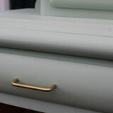 Renovated vintage Mado sideboard – Celadon green & natural cane