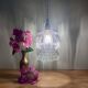 Vintage molded glass globe pendant light