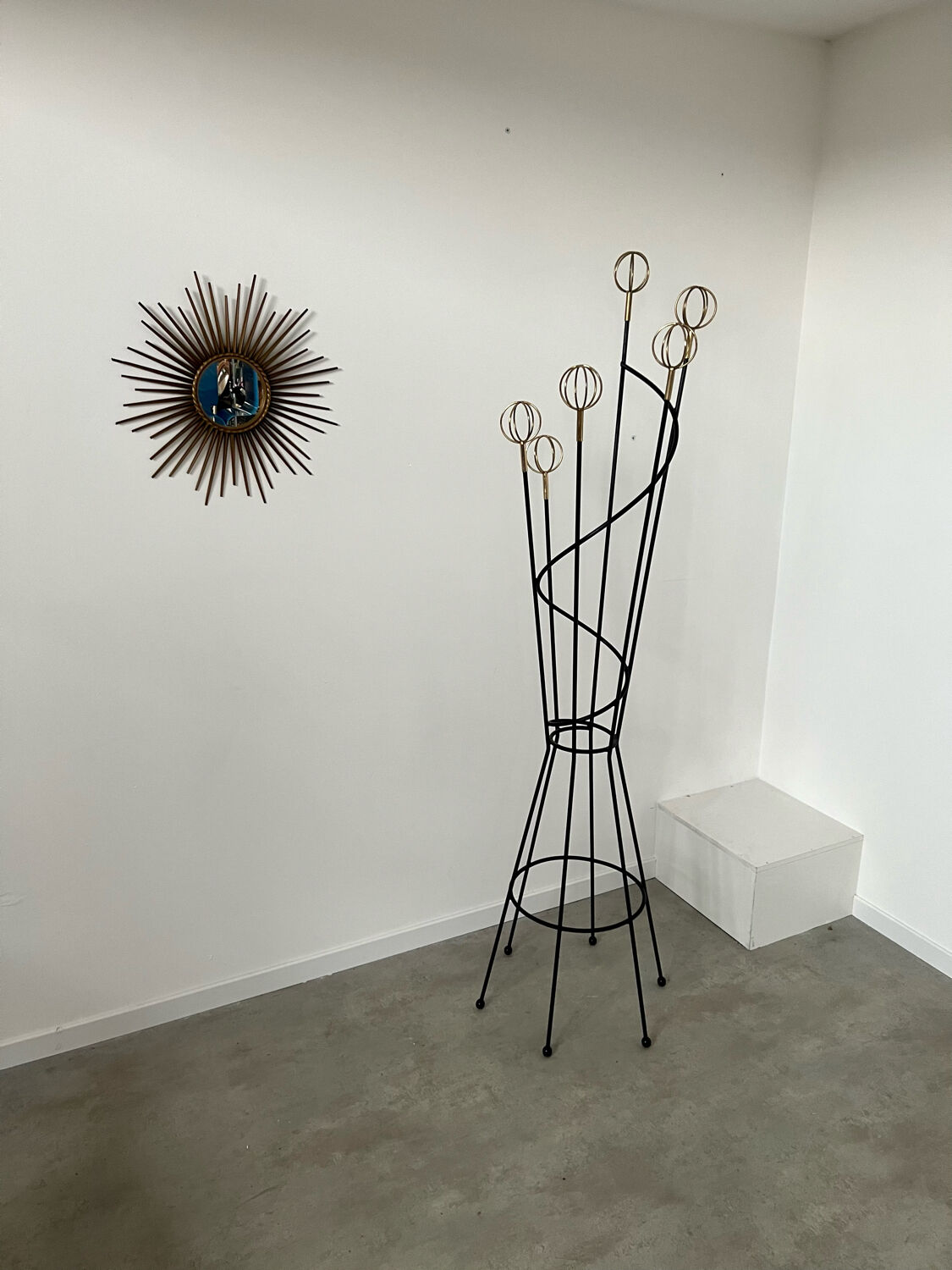 Old metal coat rack design 60s vintage