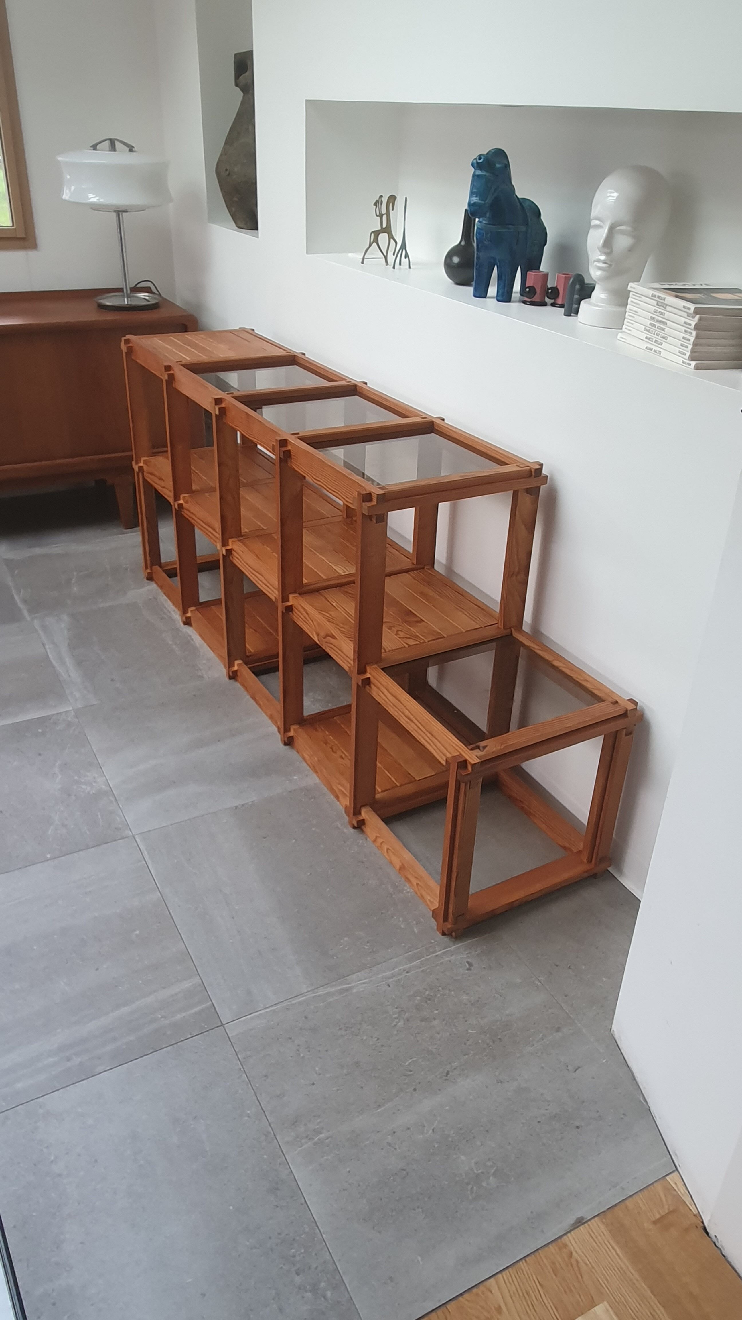 Modular shelf in solid pine 80s