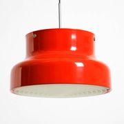 Large original 1960s red Bumling ceiling lamp by Anders Pehrson for Ateljé