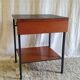 Modernist bedside table in wood and metal - 1950s/60s