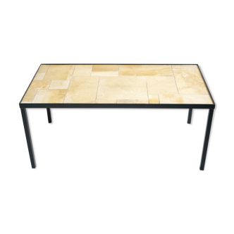 Table basse en mosaique de pierre française année 50
