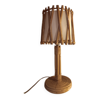 Rattan lamp by Louis Sognot