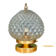Vintage globe table lamp in moulded glass with diamond points.