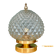 Vintage globe table lamp in moulded glass with diamond points.