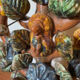 Antique terracotta tree of life candlestick