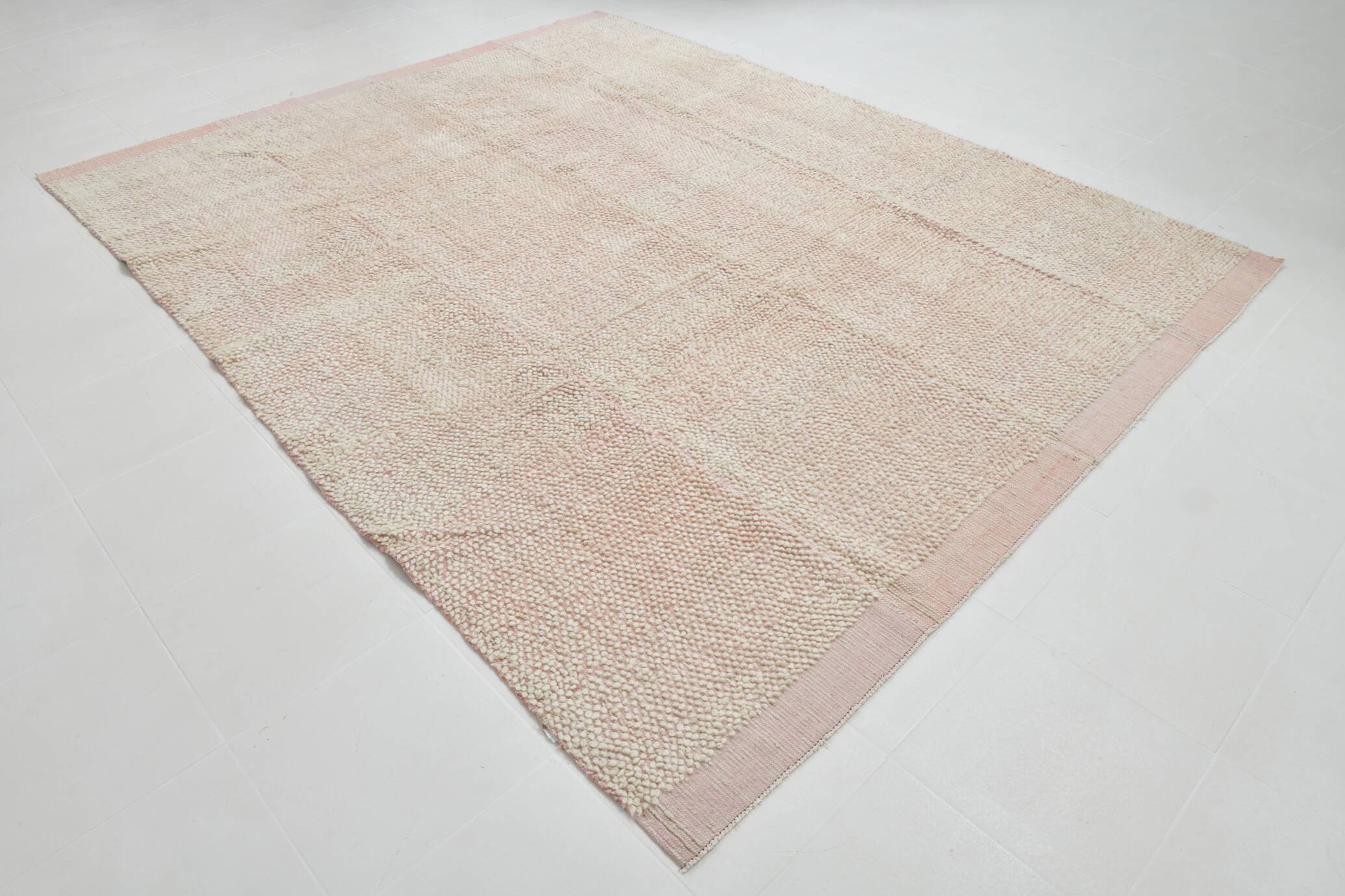 9x11 Pale Pink Large Kilim Rug, 265x329Cm
