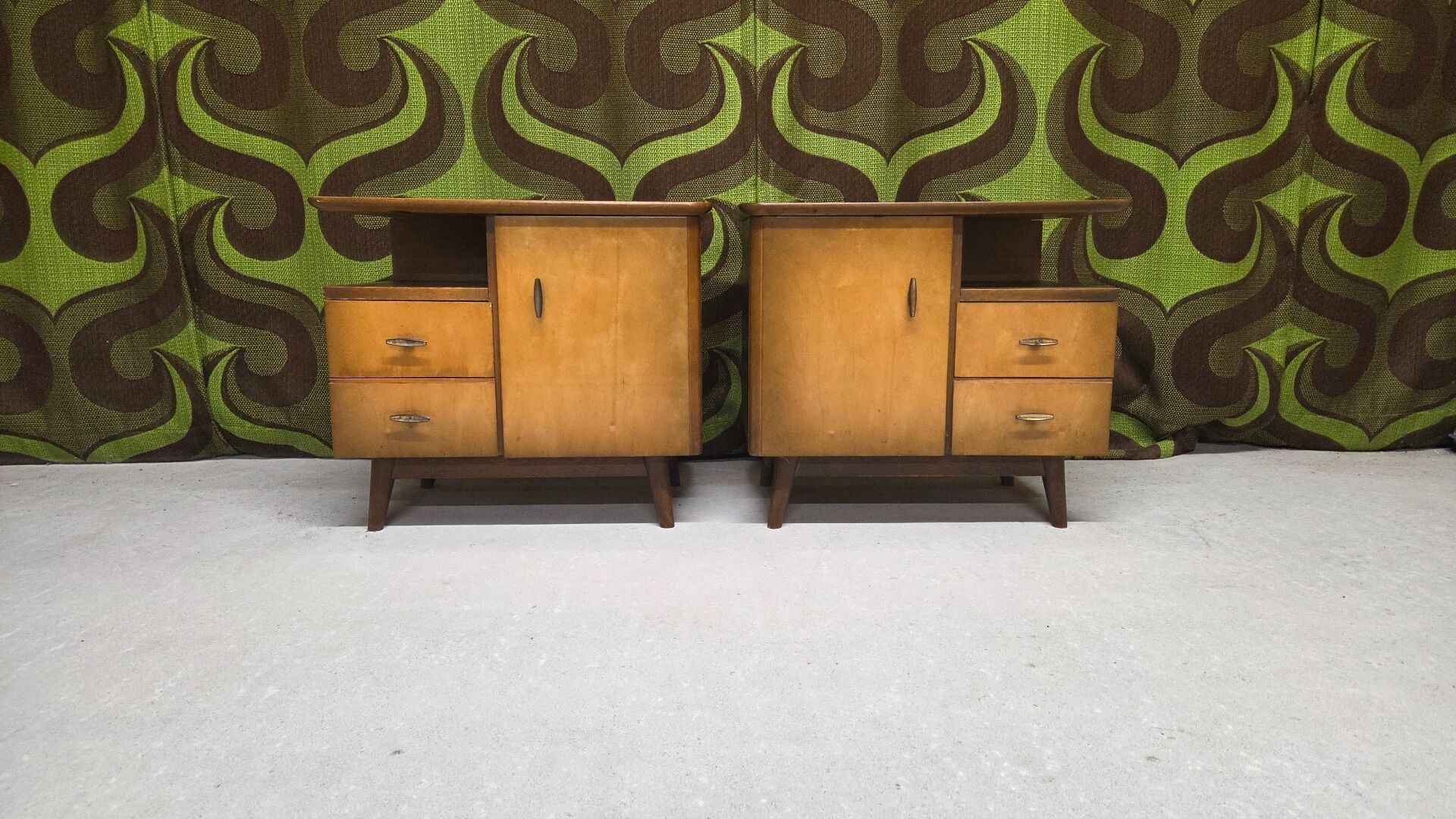 Pair of vintage bedside tables from the 1960s.