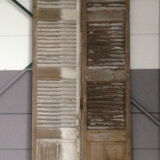 Pair of solid oak louvered shutters