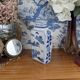 Rectangular Hue Blue Vase Vietnamese Landscape Decor 20th Century