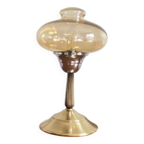 Table lamp in brass and golden smoked glass globe LAMP-7414