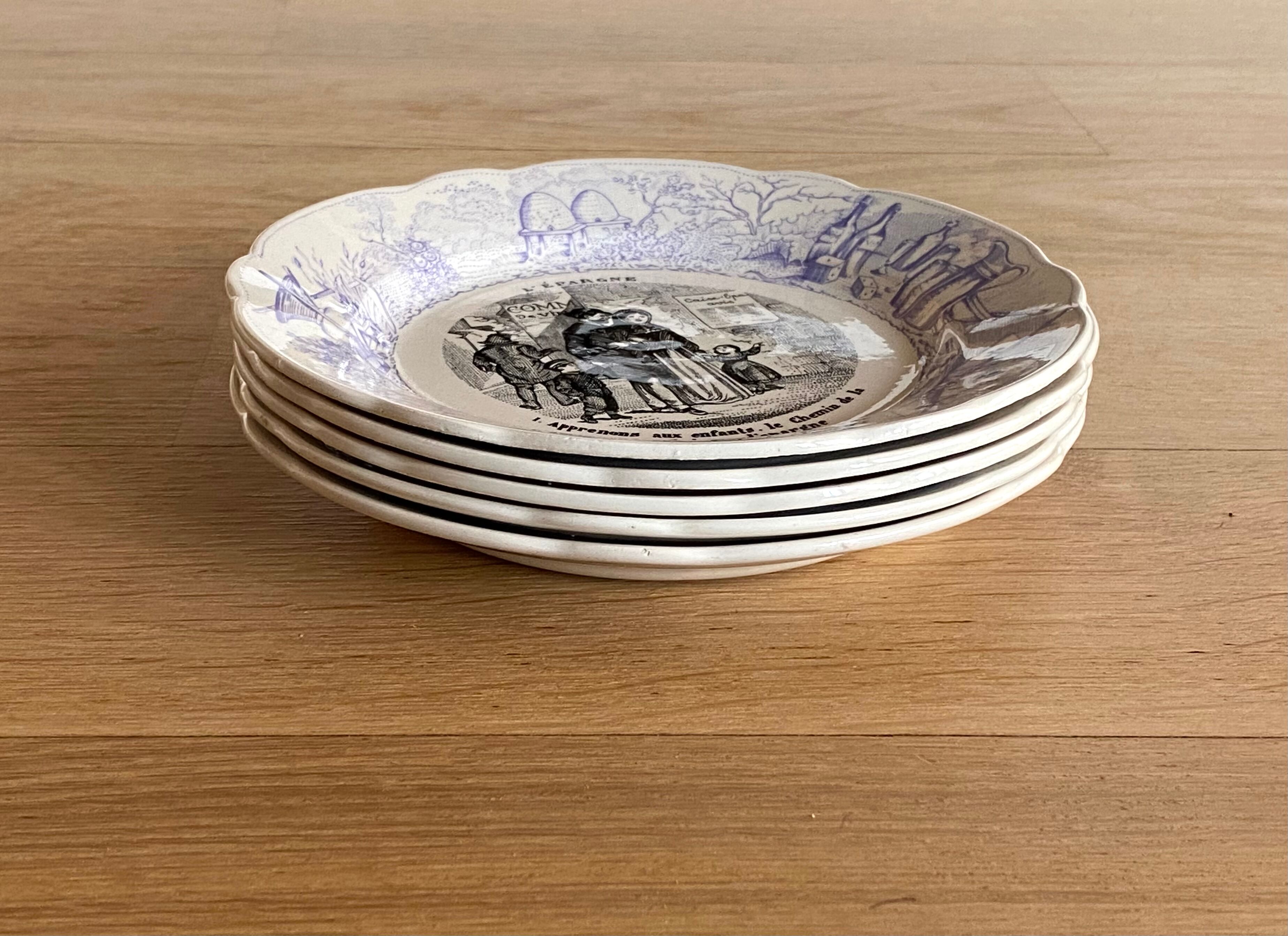 5 talking plates "saving" Sarreguemines