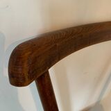 Set of 6 brutalist wooden chairs