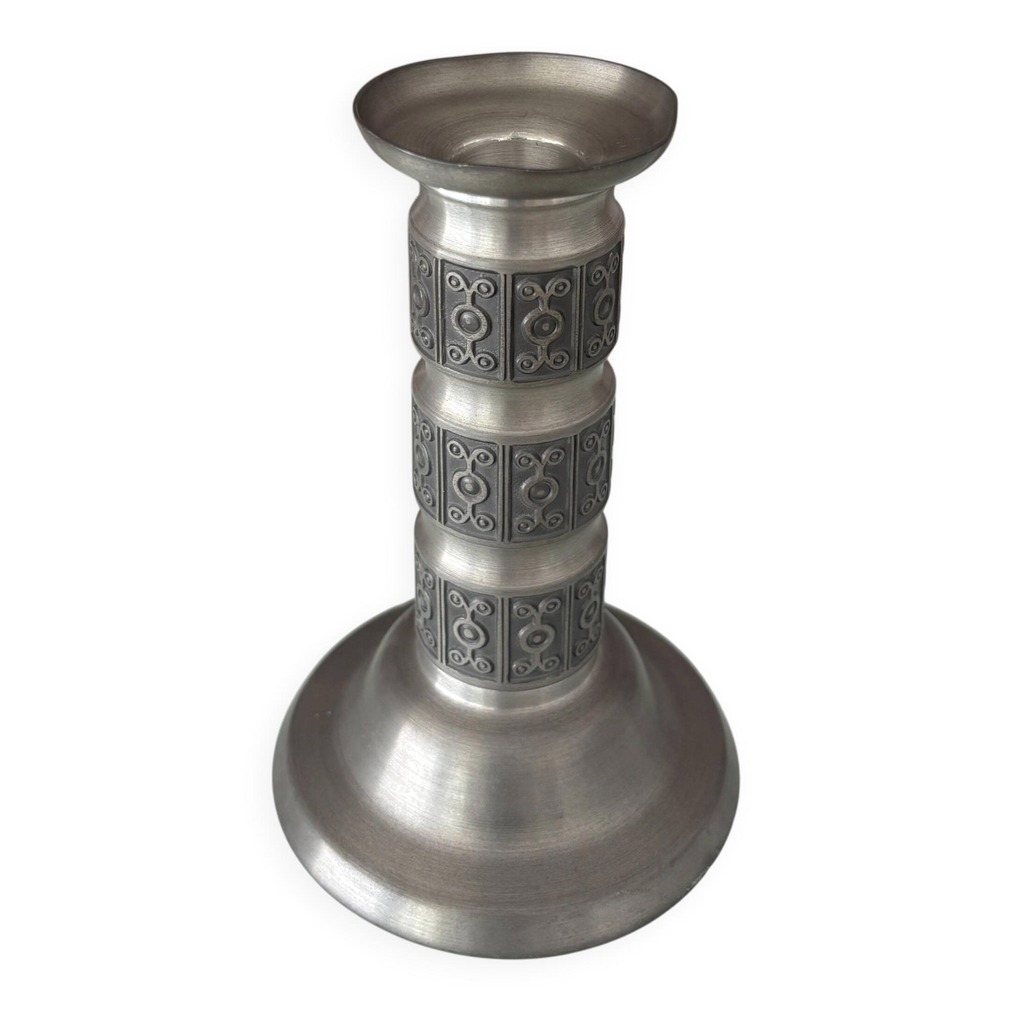 Vintage Norwegian Pewter Candlestick by Haugrud, Model 437
