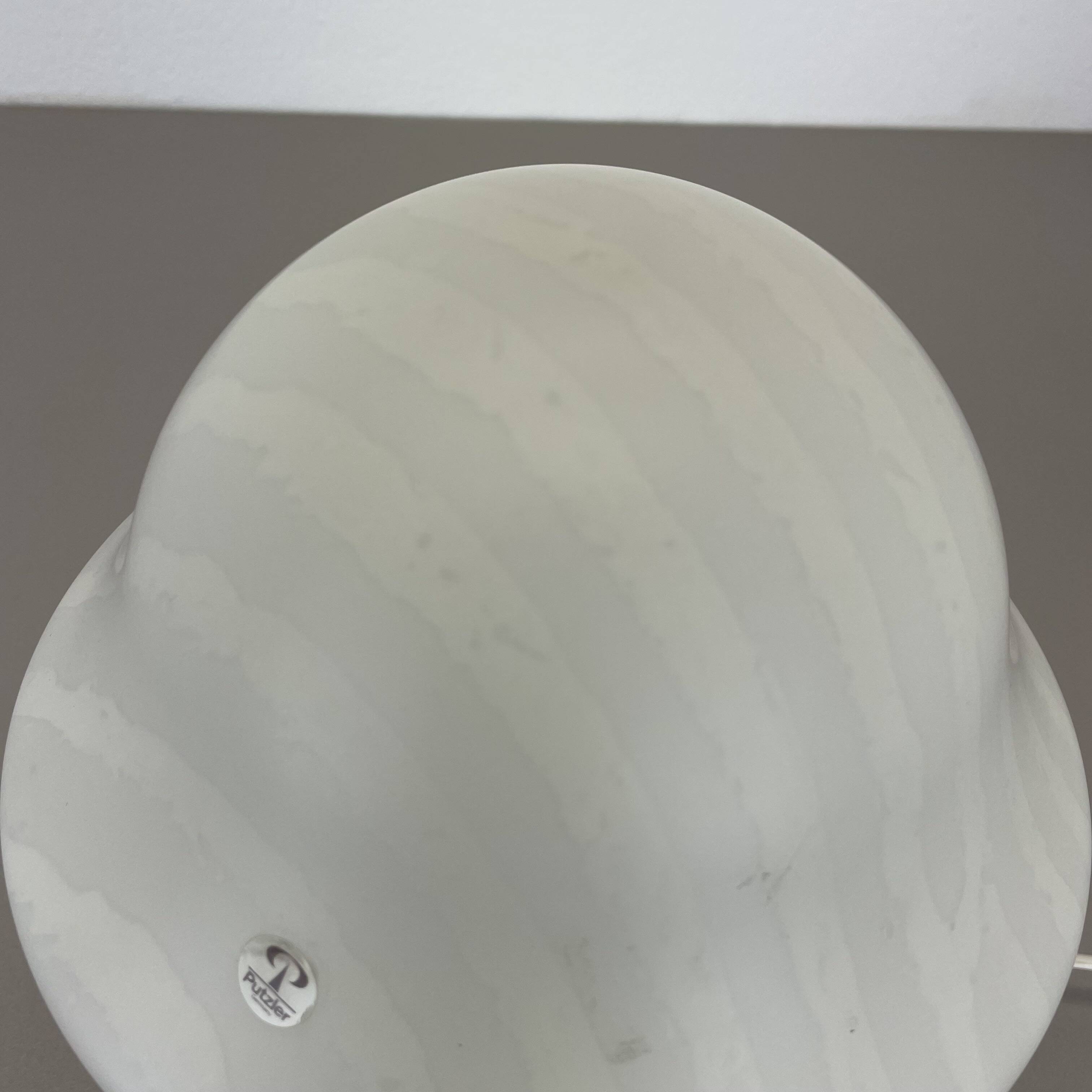 Original glass mushroom zebrano desk light by peill & putzler germany  1970s