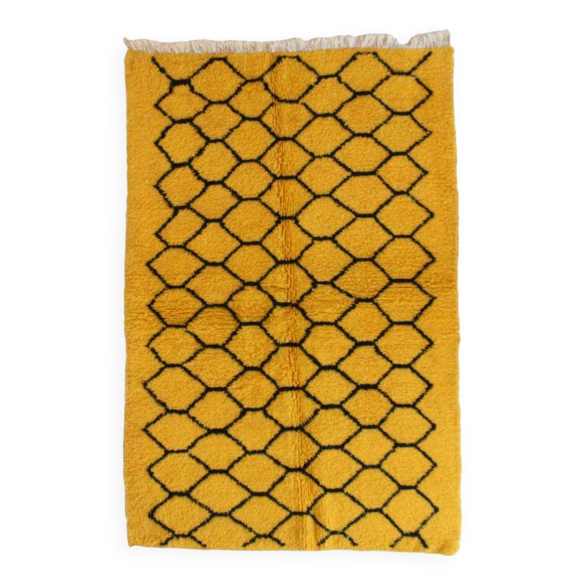 Yellow and Black Rug - 247 x 160 cm
