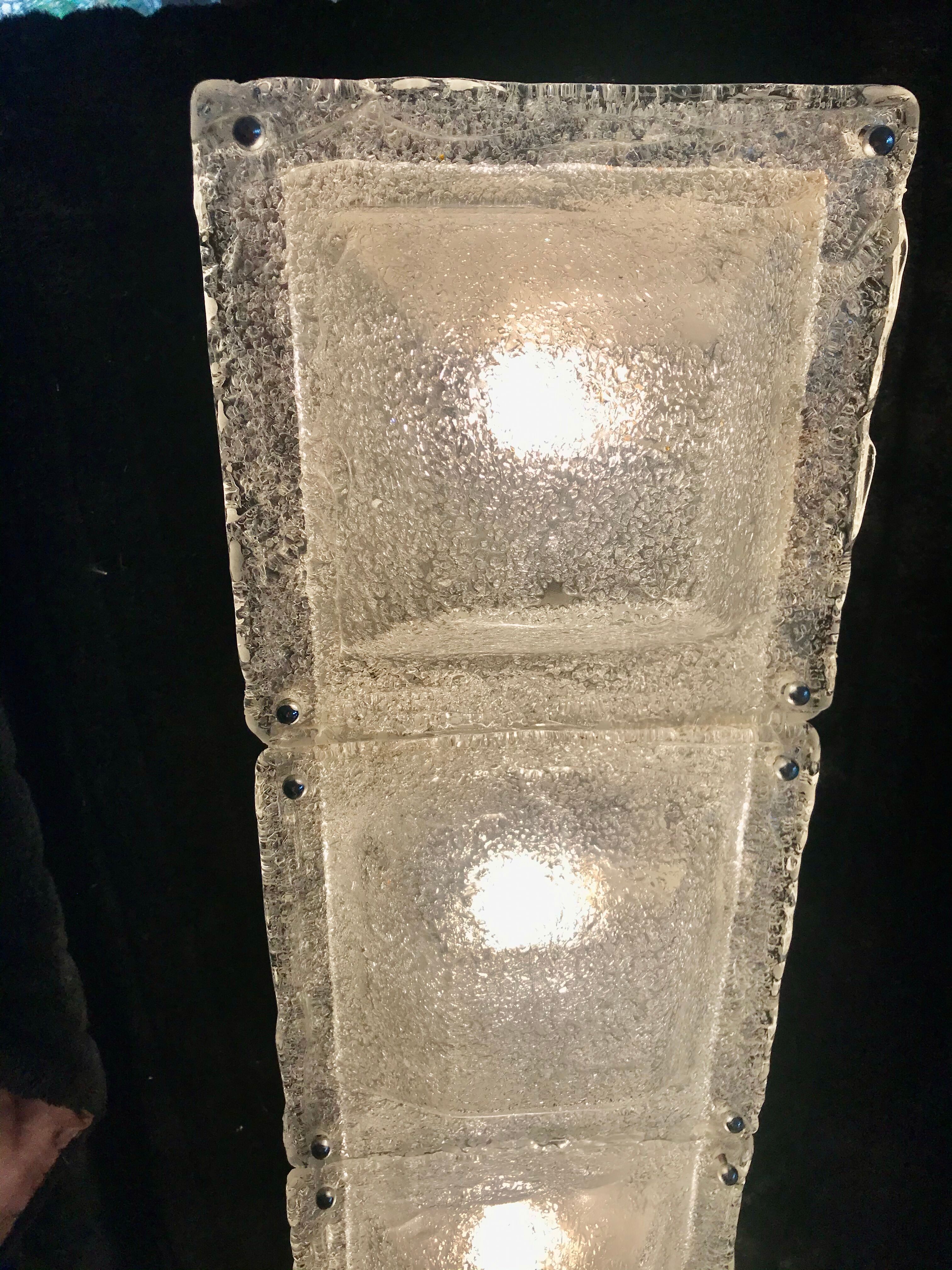 Mazzega frost glass foot lamp