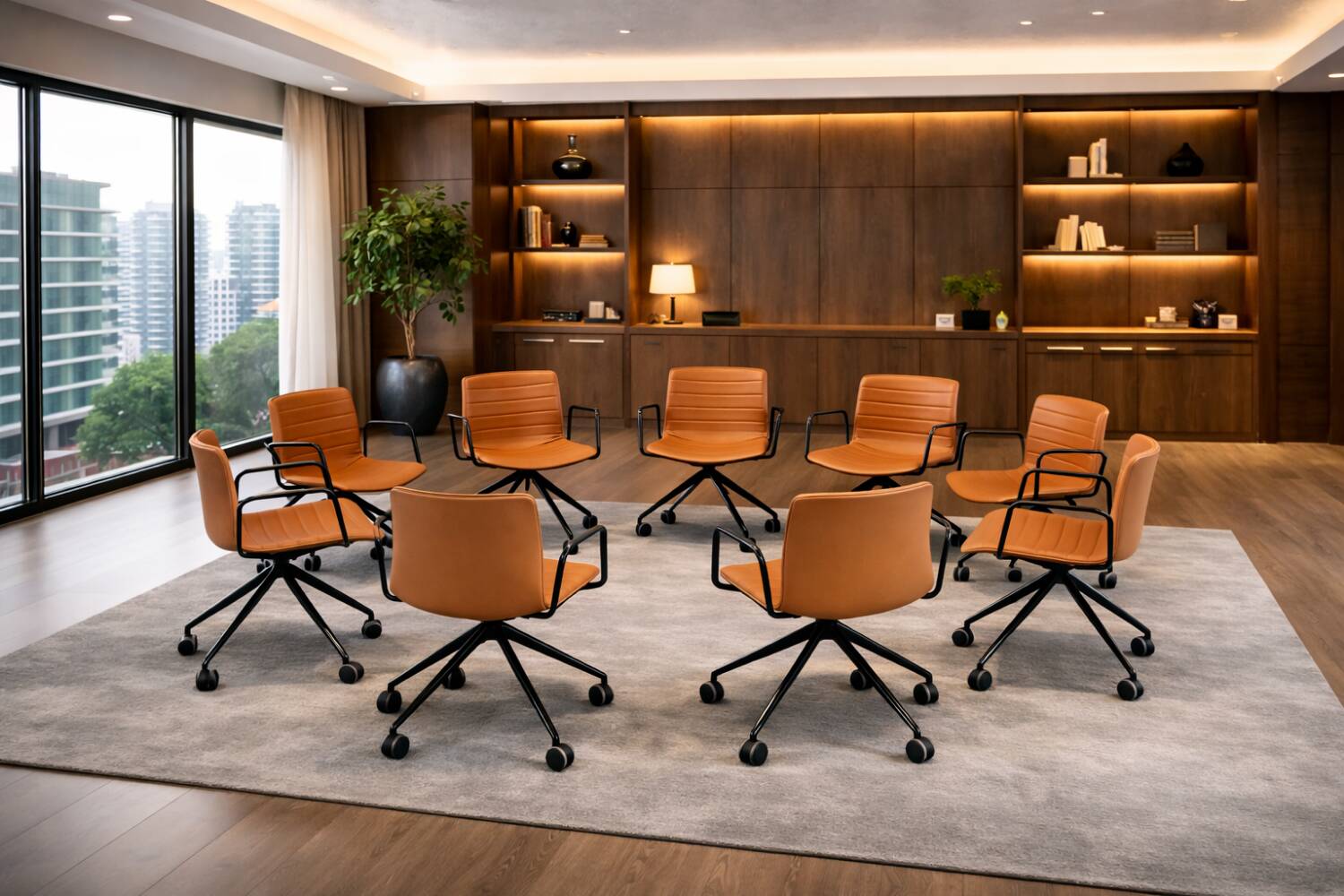 Leather chair Arper design Lievore Altherr Molina