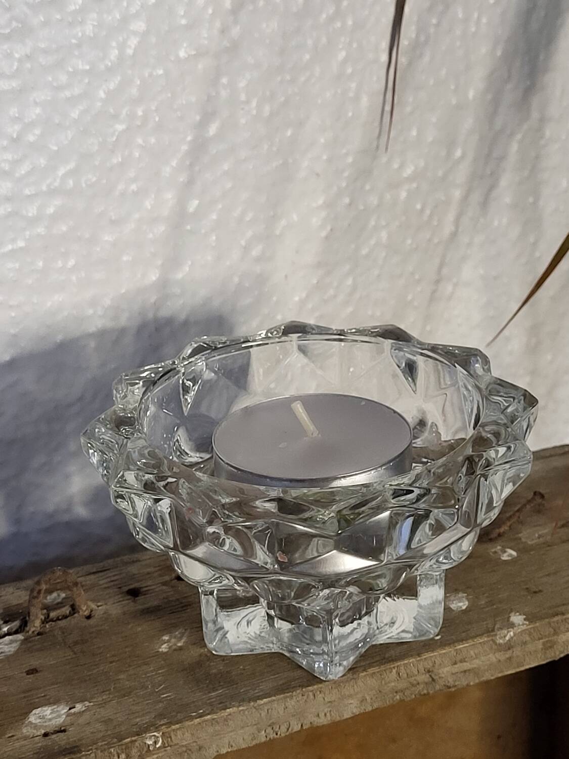 Bougeoir en verre vintage