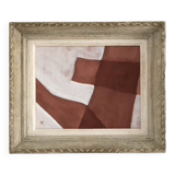 Vintage frame revisited into a modern and textured painting