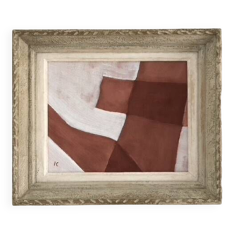 Vintage frame revisited into a modern and textured painting