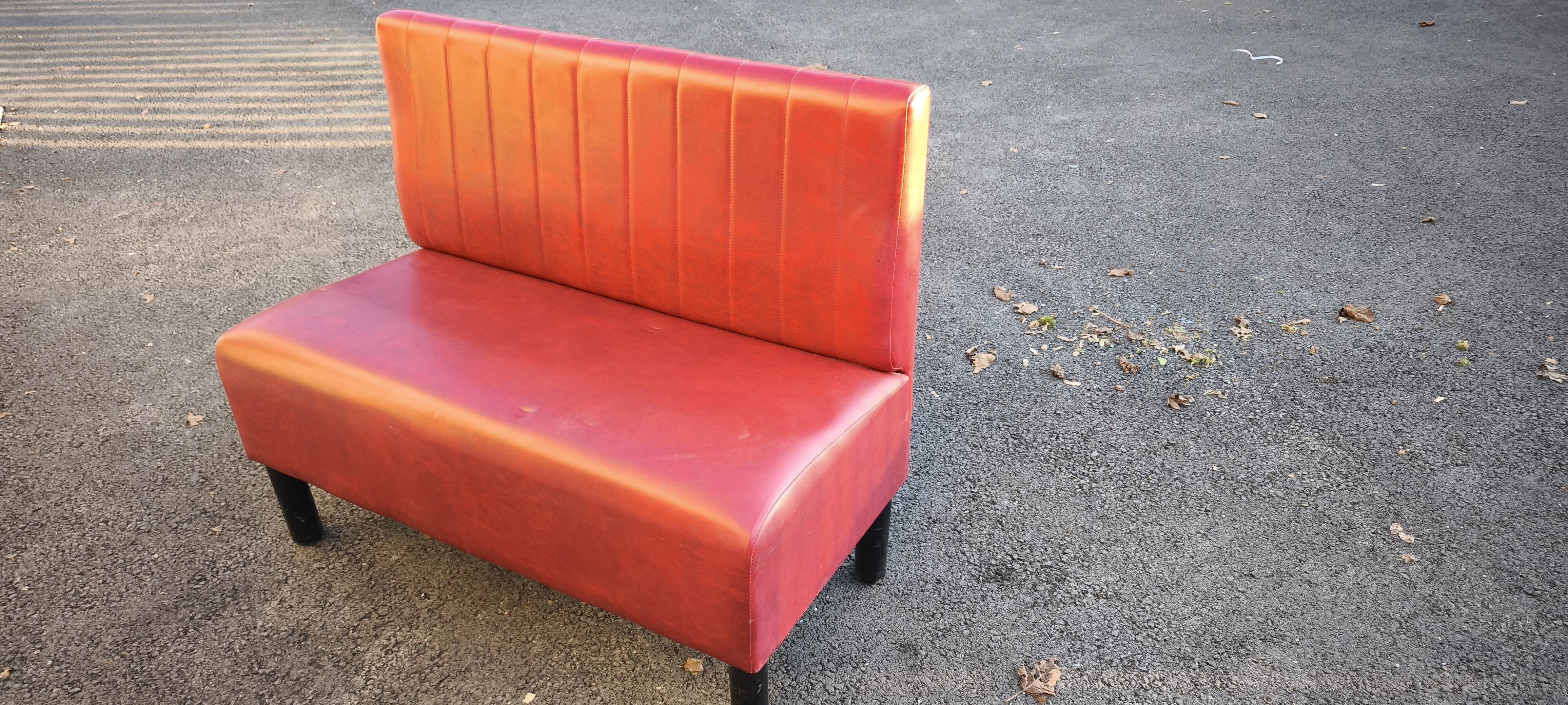 Vintage red bistro bench