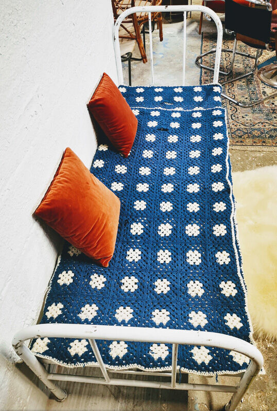 Folding iron boarding school bed