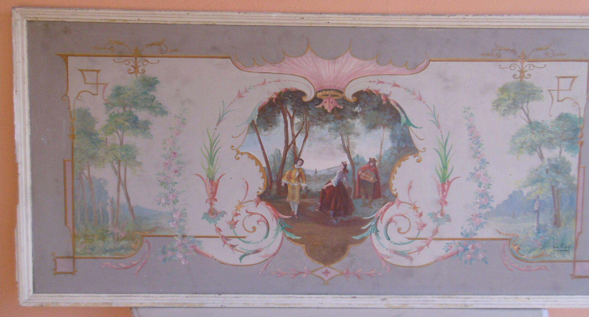 Painting oil scene venitienne - debut xxeme - signed emile roy