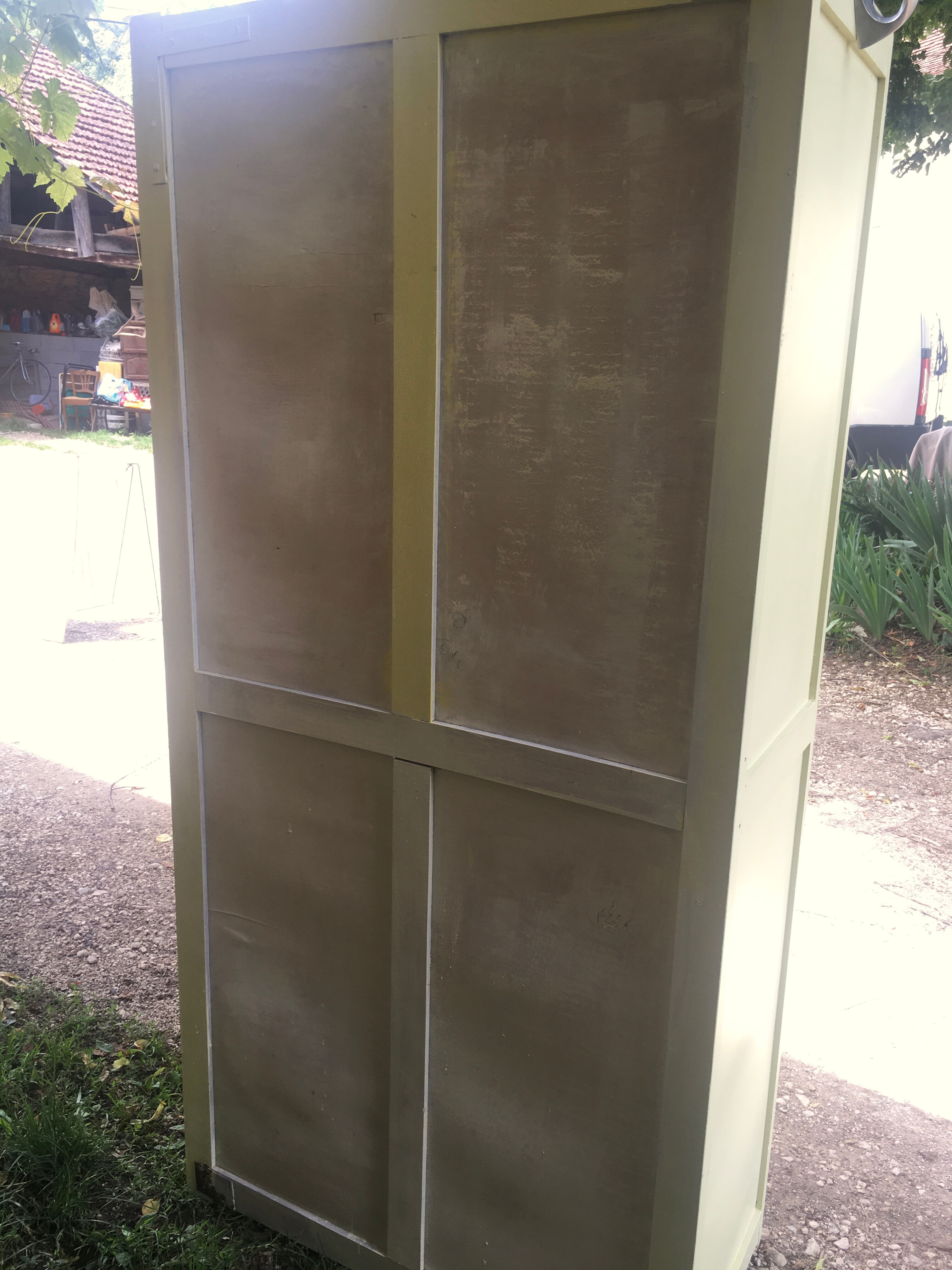 Parisian yellow wooden wardrobe