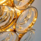 Golden brass and crystal wall light by Palwa, Germany, 1960s.