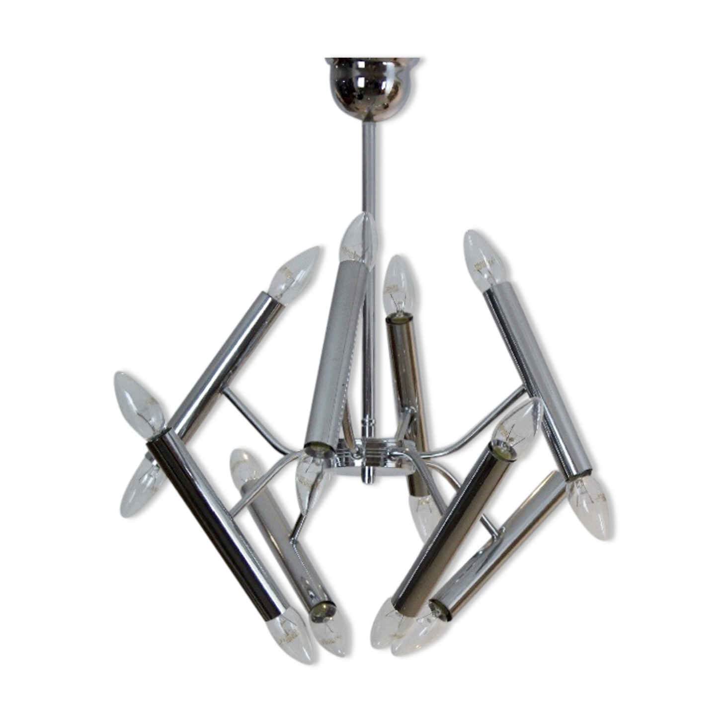 Geometrical chrome chandelier by Boulanger