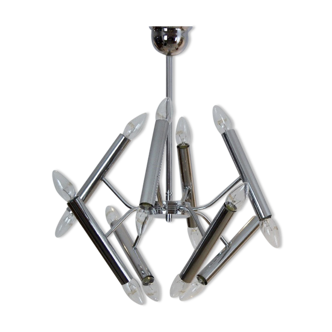 Geometrical chrome chandelier by Boulanger