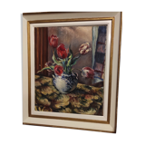 Tableau bouquet aux tulipes