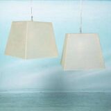 Vintage minimalist pendant lamp in fibreglass, Roche Babois