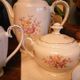Bavarian porcelain coffee service party (Saxony) with floral and gold decoration