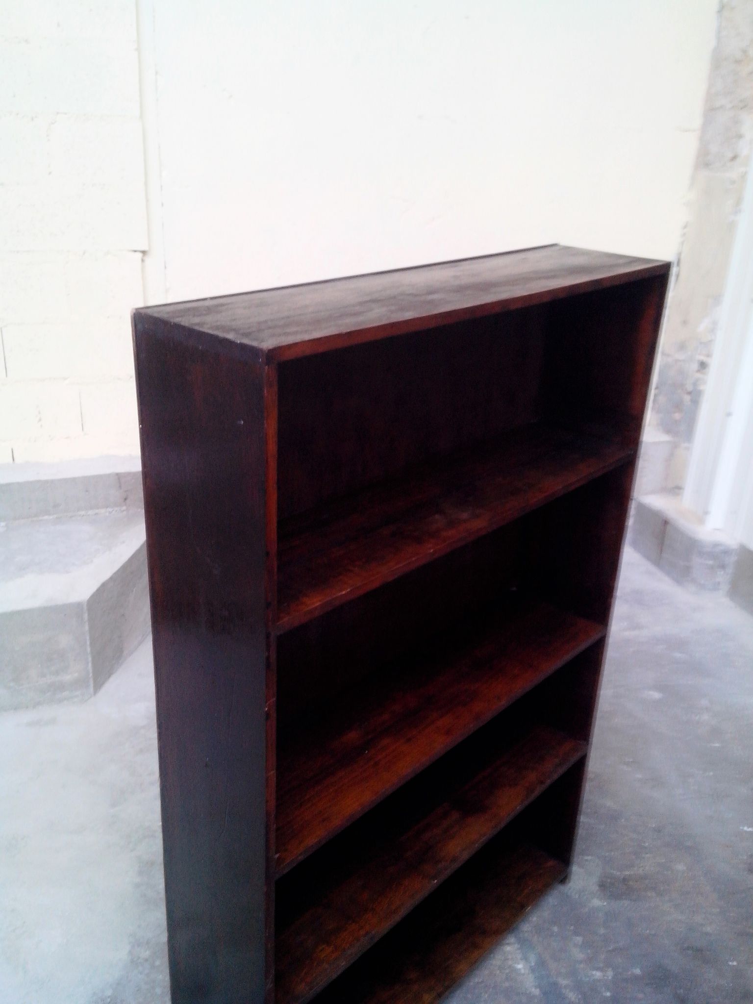 Library shelf in dark oak vintage 60s