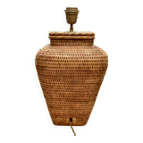Vintage wicker and brass lamp base