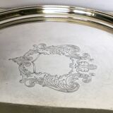 Silver metal round tray