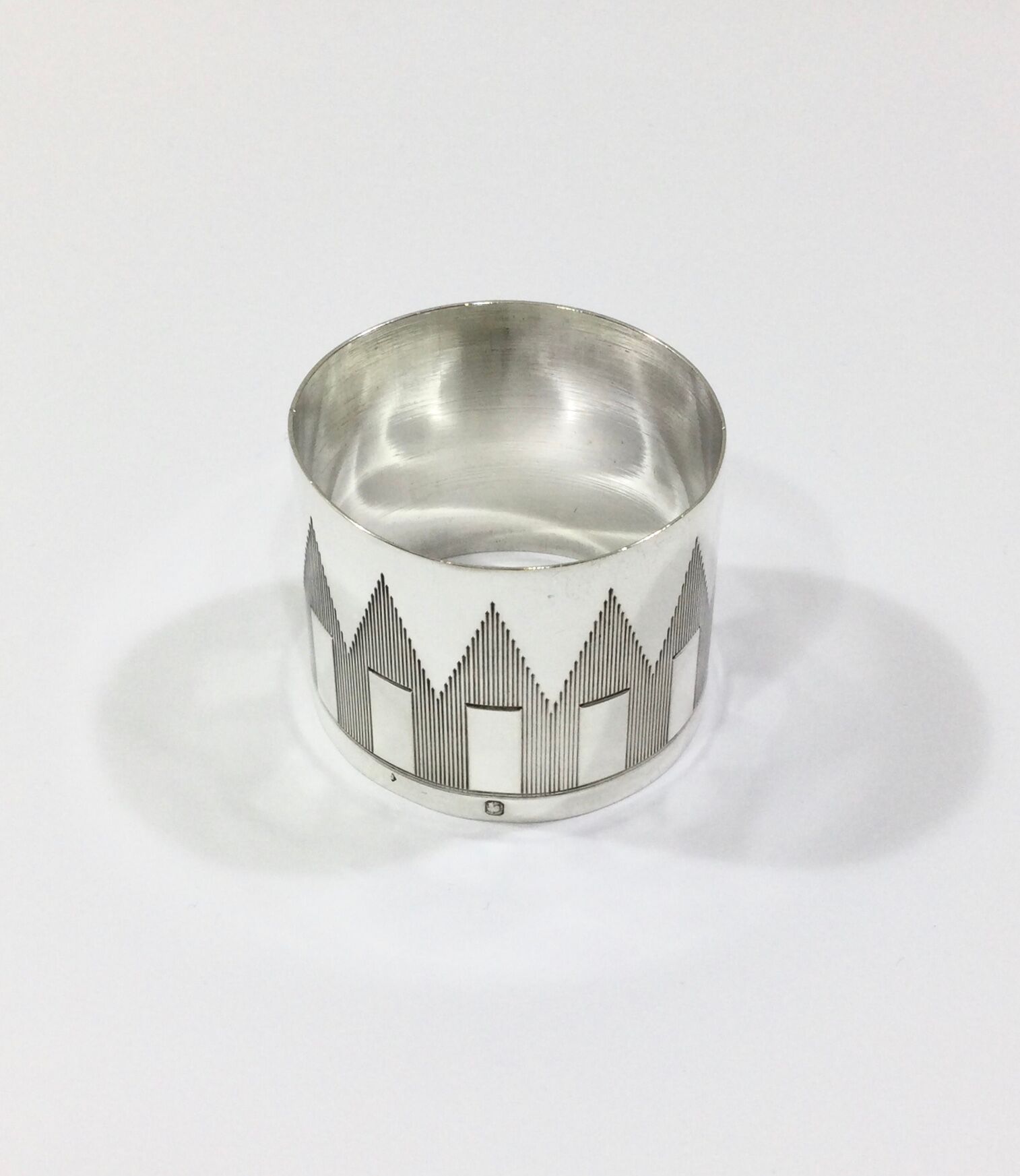 Art Deco silver towel ring